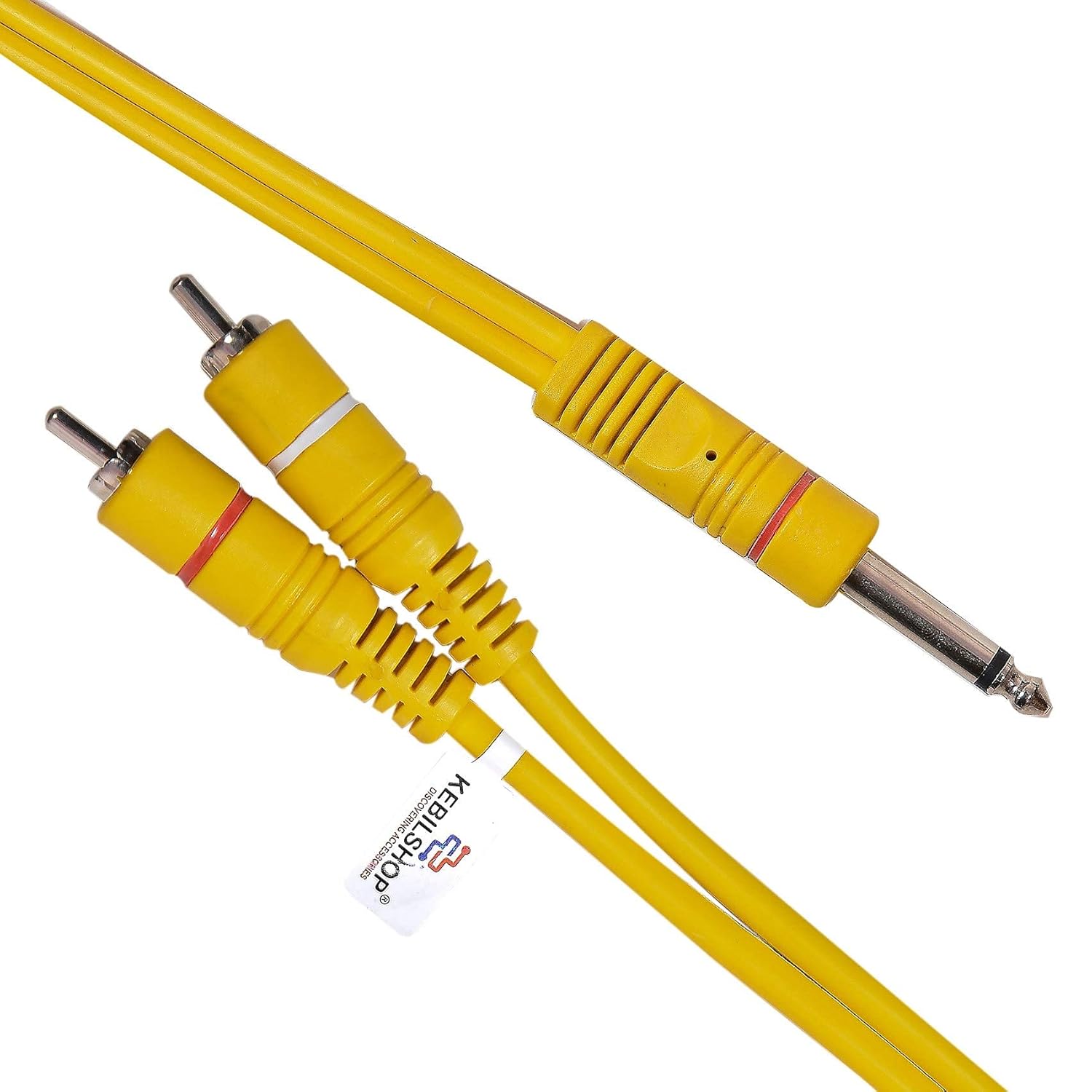 Simpak Mono 6.35mm (1/4") to 2 RCA Audio Cable – Dual Channel Connectivity