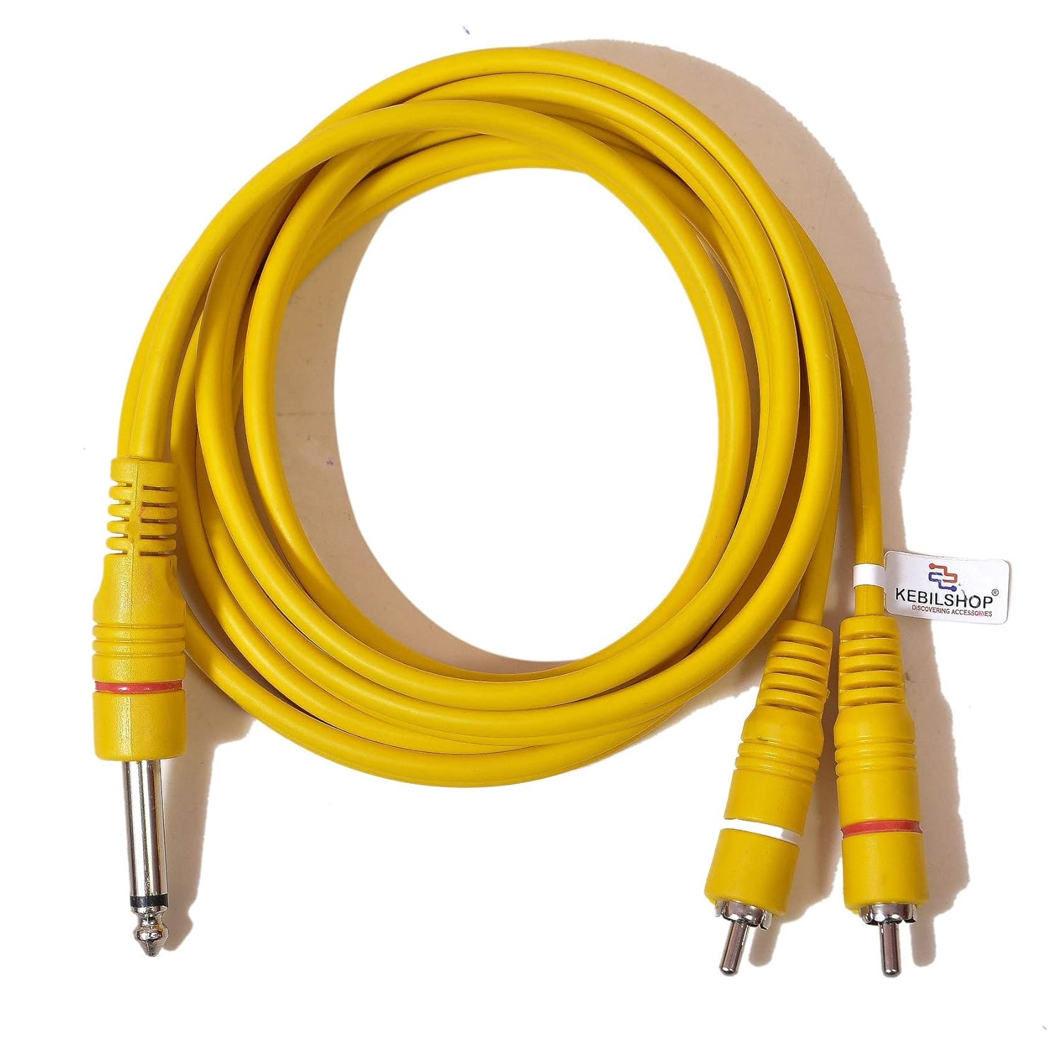 Simpak Mono 6.35mm (1/4") to 2 RCA Audio Cable – Dual Channel Connectivity