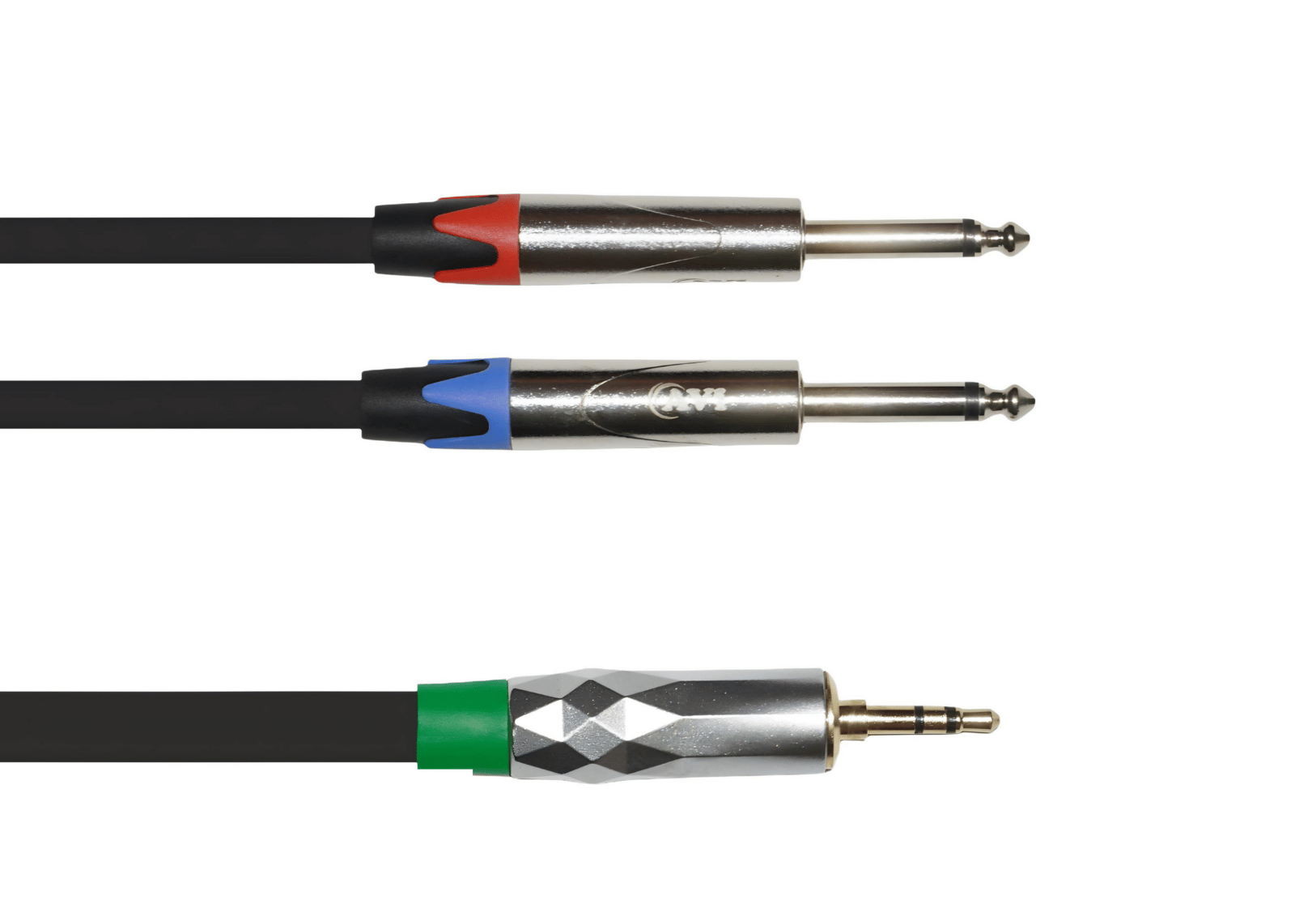 AVi Stereo 3.5mm AUX / EP Plug Male to 2 Phono Mono 6.35mm (1/4)