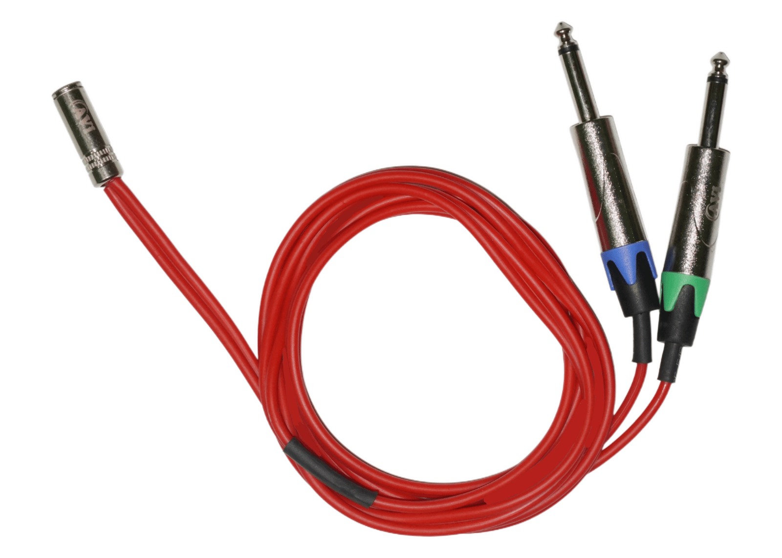 AVi Stereo 3.5mm AUX / EP Plug Female to 2 Phono Mono 6.35mm (1/4)