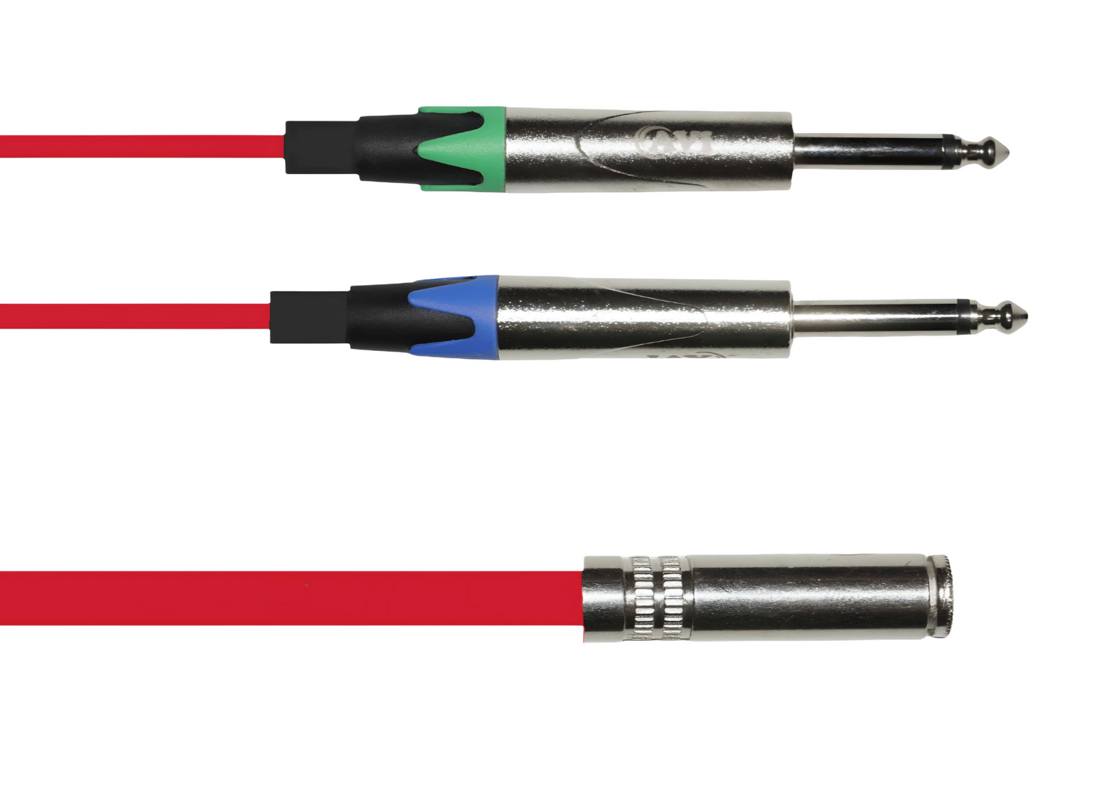 AVi Stereo 3.5mm AUX / EP Plug Female to 2 Phono Mono 6.35mm (1/4)